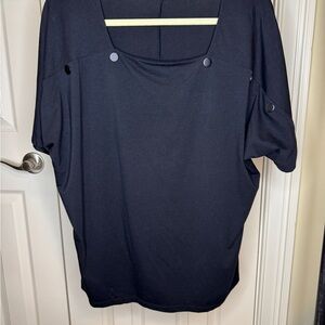 August Silk black short sleeve top women size X-Large